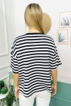 146969 Cizgili Baskili Tshirt